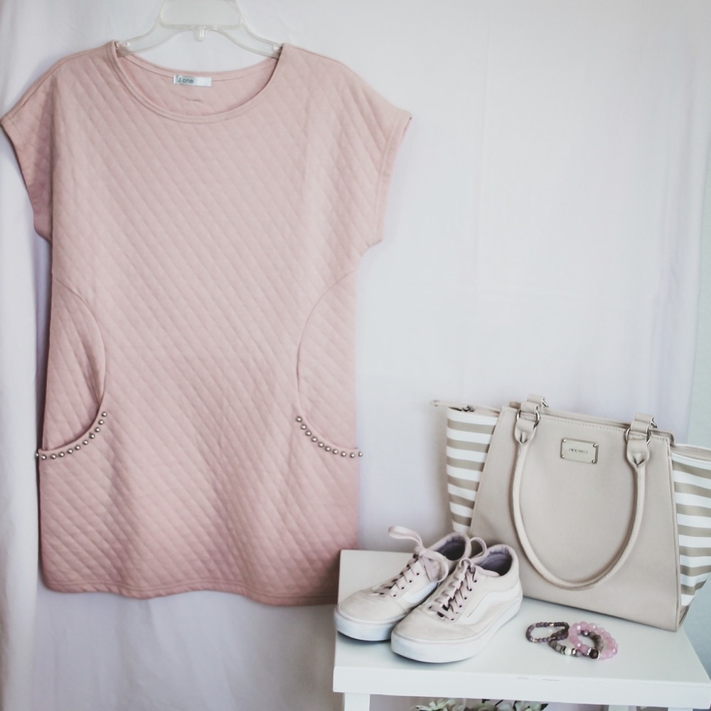J. One Pink Dress with Pockets- Size L